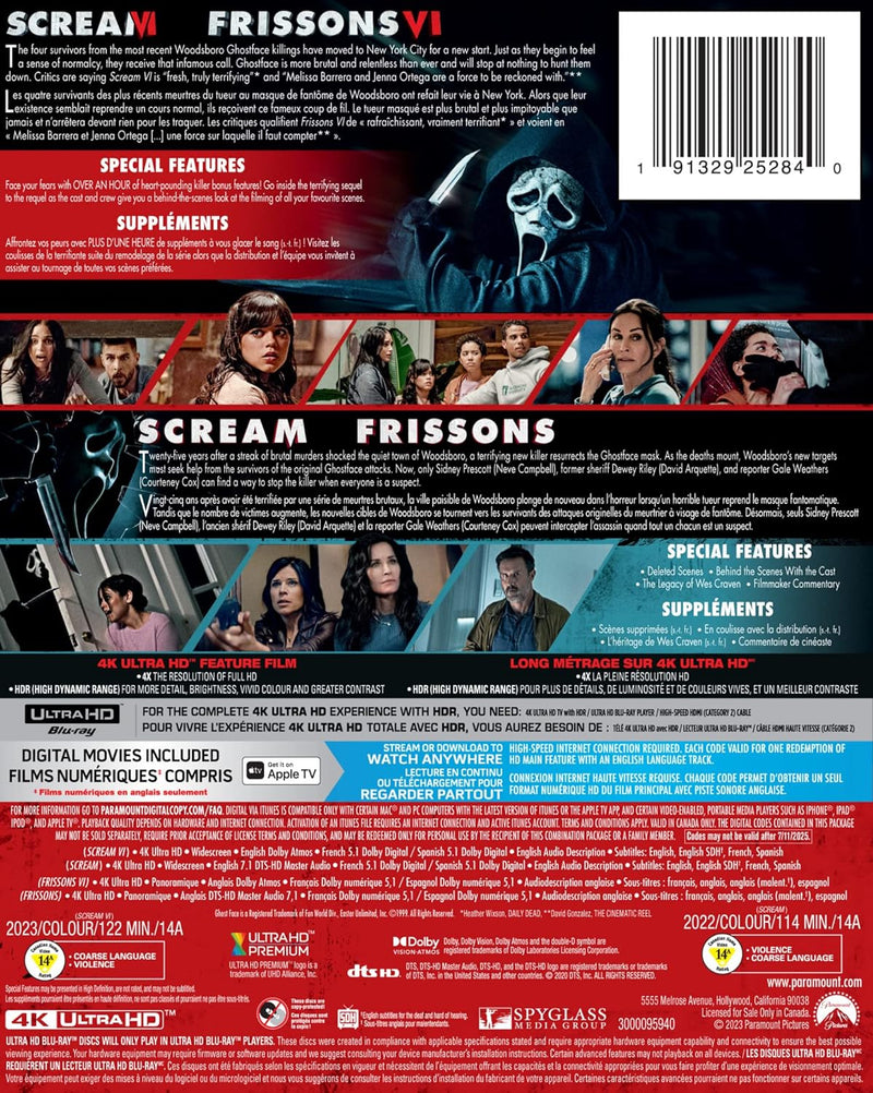 Scream VI & Scream (2022): 2 Movie Collection (4K-UHD)